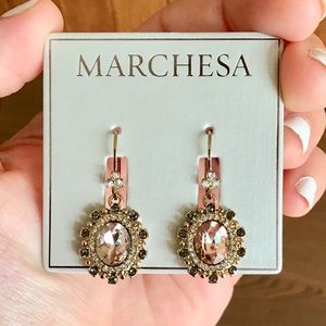 MARCHESA Oval Drop Earrings